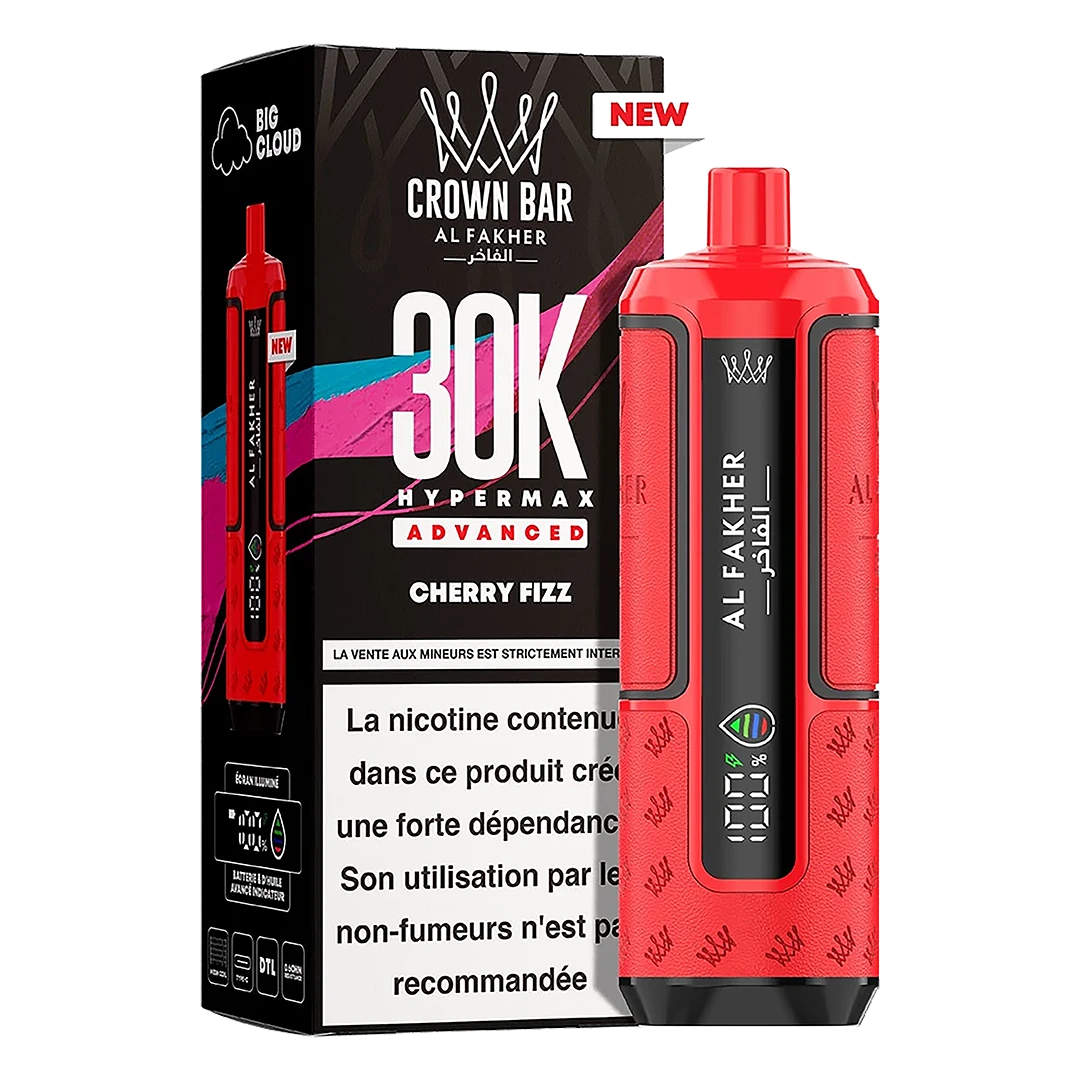 AL Fakher Crown Bar Hyper Max 30K puffs - Cherry fiz - 5mg
