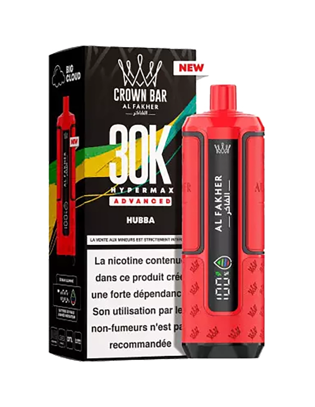 AL Fakher Crown Bar Hyper Max 30K puffs - Hubba - 5mg
