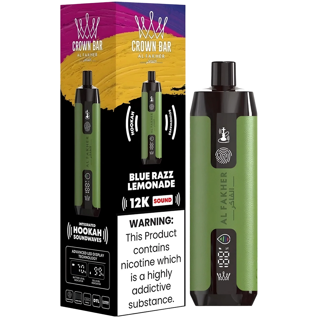 AL Fakher Crown Bar Sound 12000 puffs - Blue Razz Lemonade - 5mg