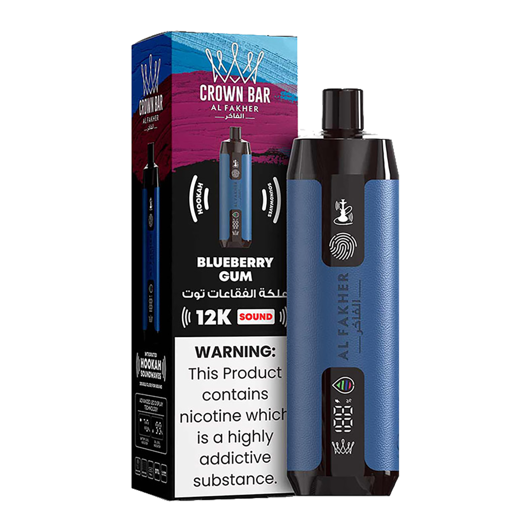 AL Fakher Crown Bar Sound 12000 puffs - Blueberry Gum - 5mg