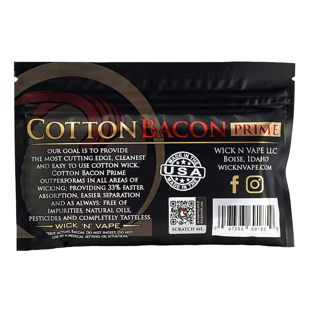 Coton Bacon Prime by WickNvape Coton xvape.ma Maroc.