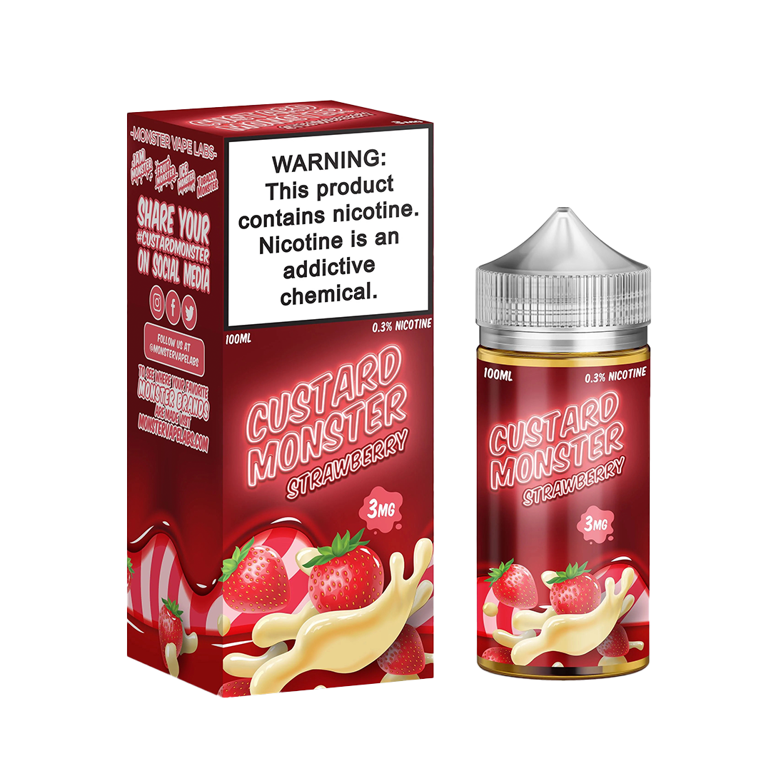 Custard Monster Strawberry 100ml  E-liquide premium  xvape.ma Maroc.