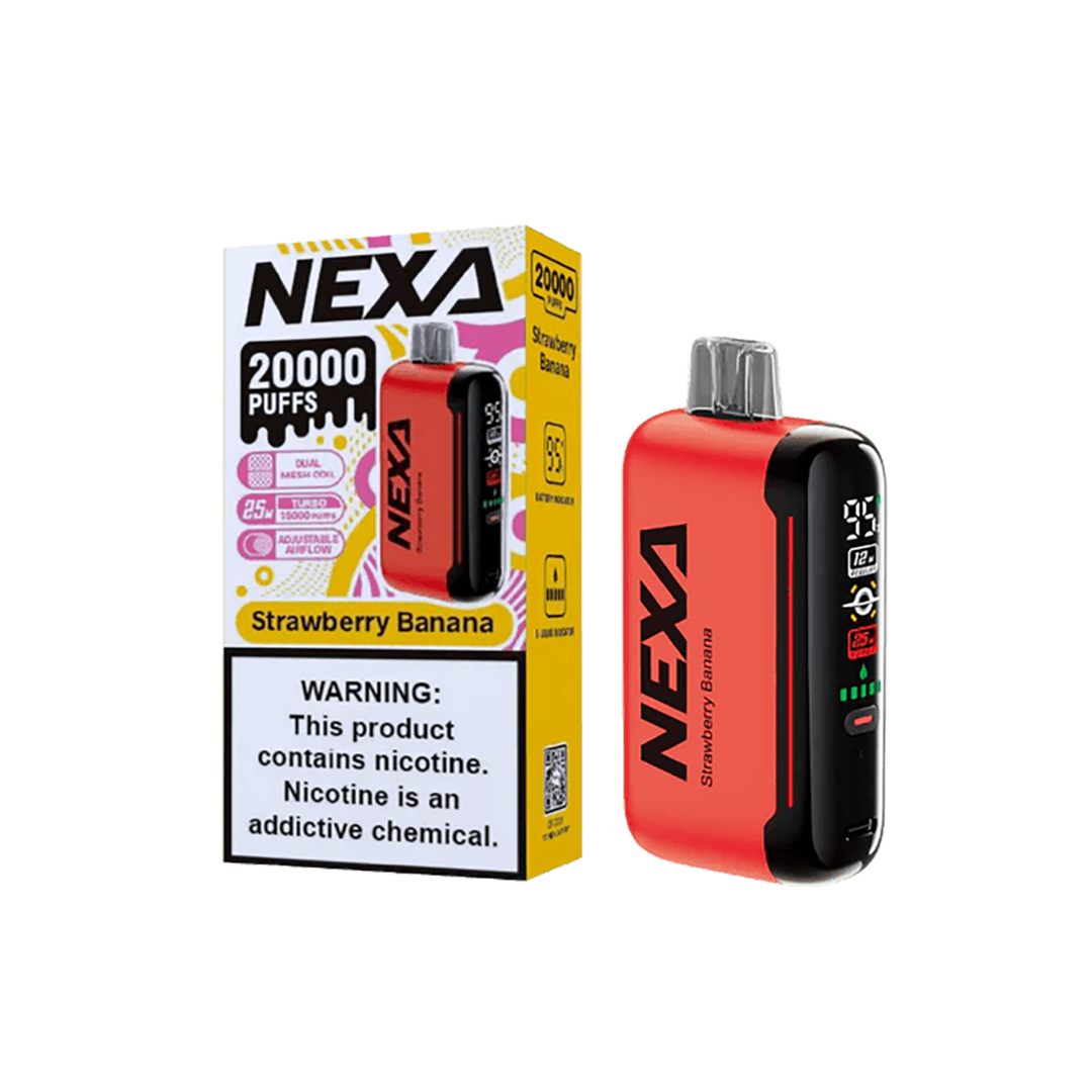 DragBar Nexa - Strawberry Banana - 20k Taffs 5%  Jetable  xvape.ma Maroc.