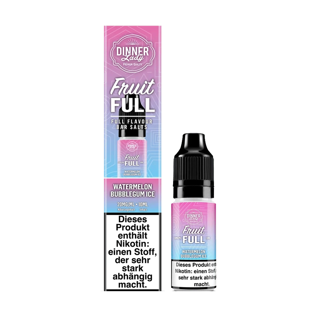 Dinner Lady - Fruit Full Bar - Watermelon Bubblegum Ice - 10ml 20mg