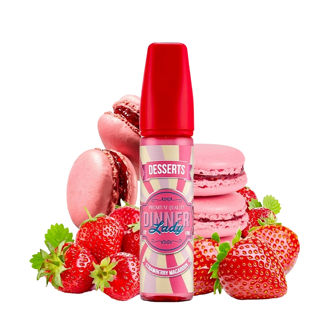 Dinner lady Strawberry Macaron 60ml  E-liquide premium  xvape.ma Maroc.