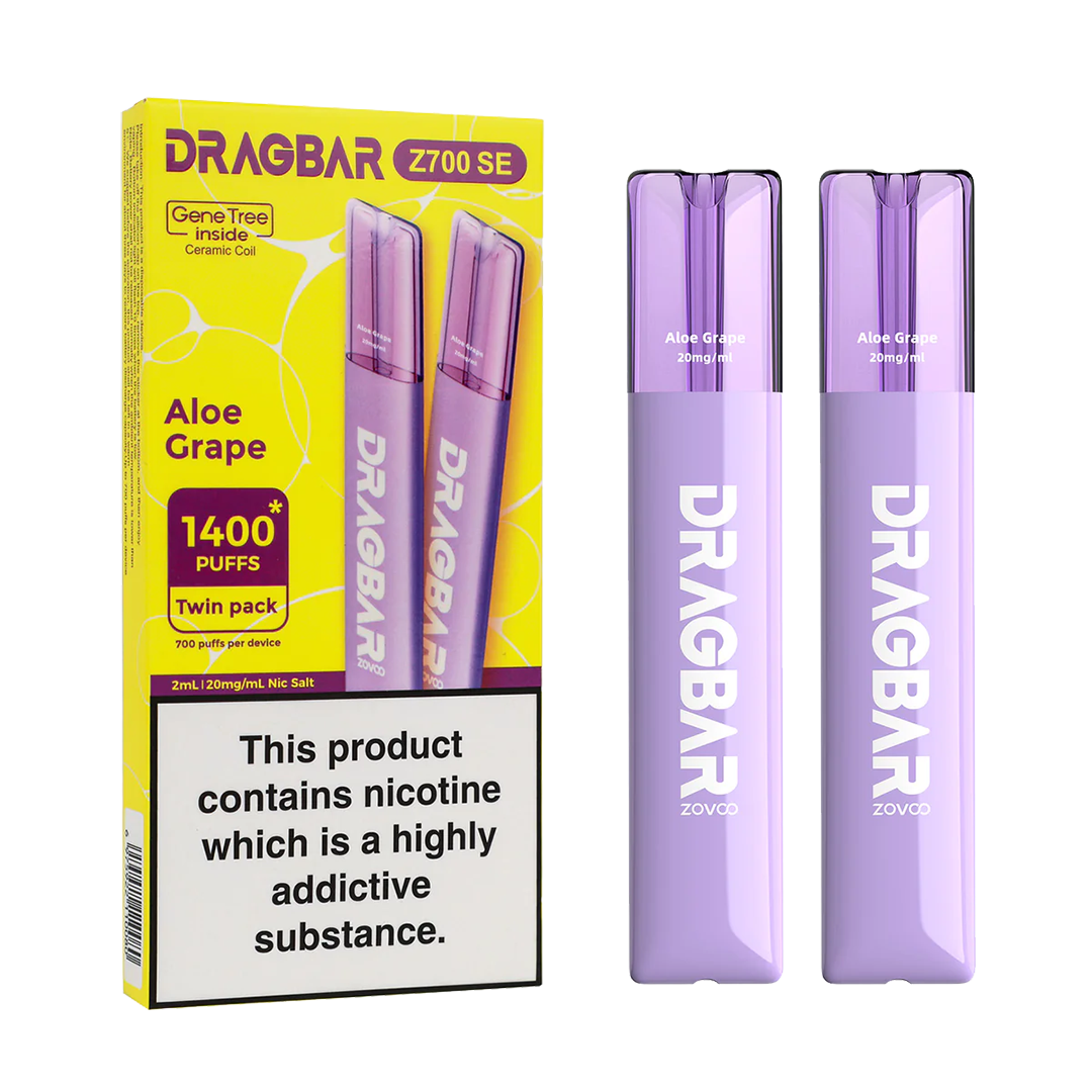 Dragbar Z700 SE 1400 Pufss (700X2) Aloe Grape  Jetable  xvape.ma Maroc.