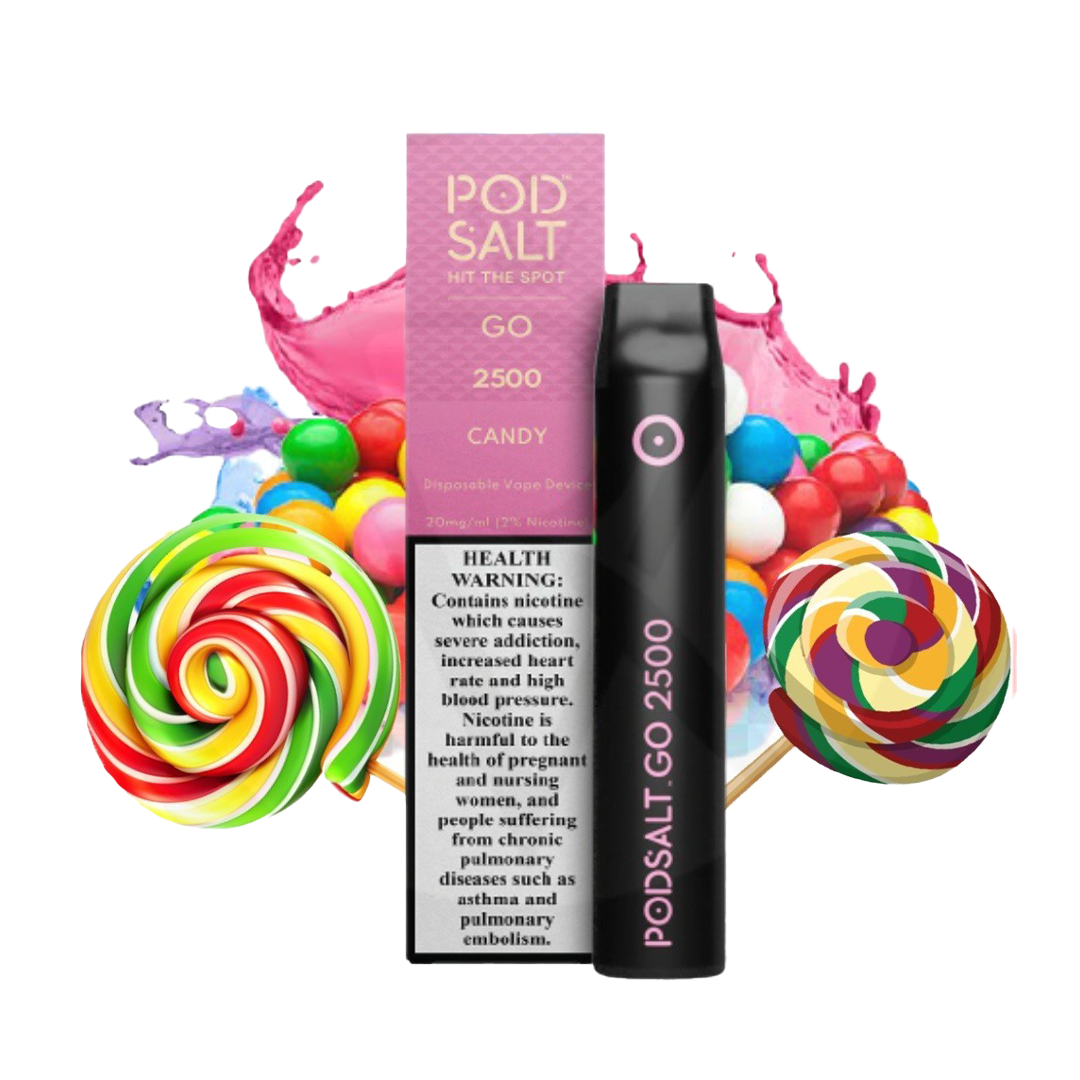 POD Salt 2500 puffs Candy 2%  Jetable  xvape.ma Maroc.