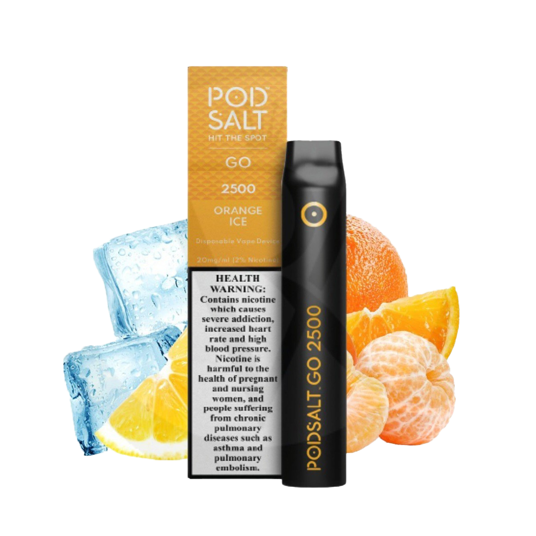 POD Salt 2500 puffs Orange Ice 2%  Jetable  xvape.ma Maroc.