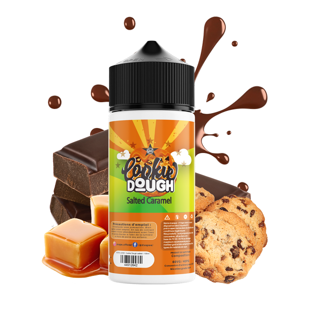 E-liquide DIY Cookie Dough salted caramel JOE'S JUICE  E-liquide DIY  xvape.ma Maroc.