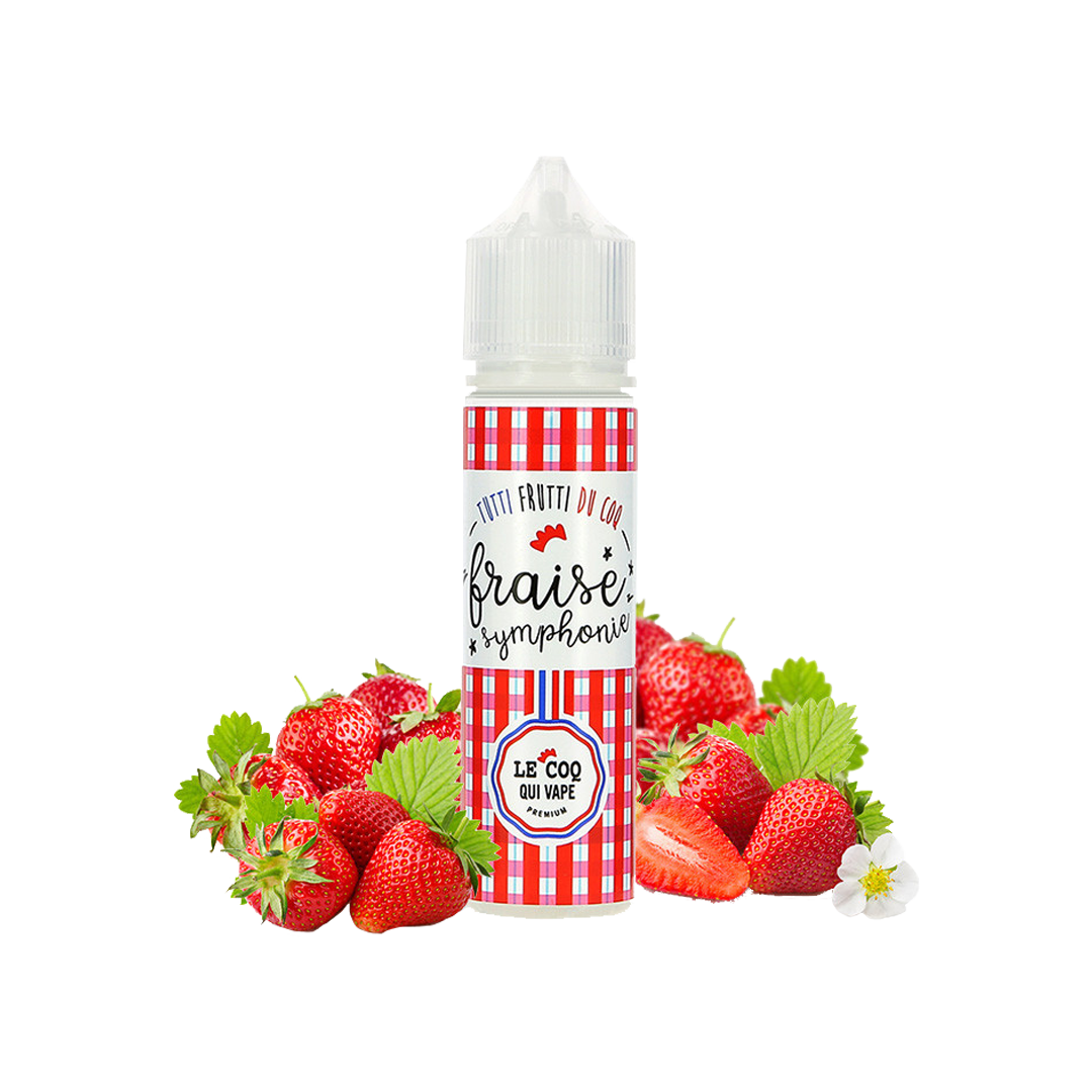 Fraise Symphonie Le Coq Qui Vape 60ml  E-liquide premium  xvape.ma Maroc.