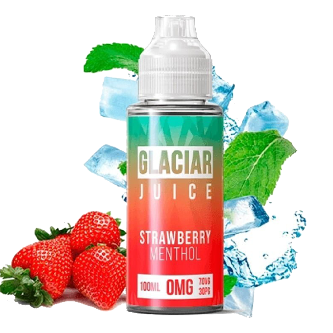 Glaciar juice Strawberry menthol 120ml  E-liquide premium  xvape.ma Maroc.
