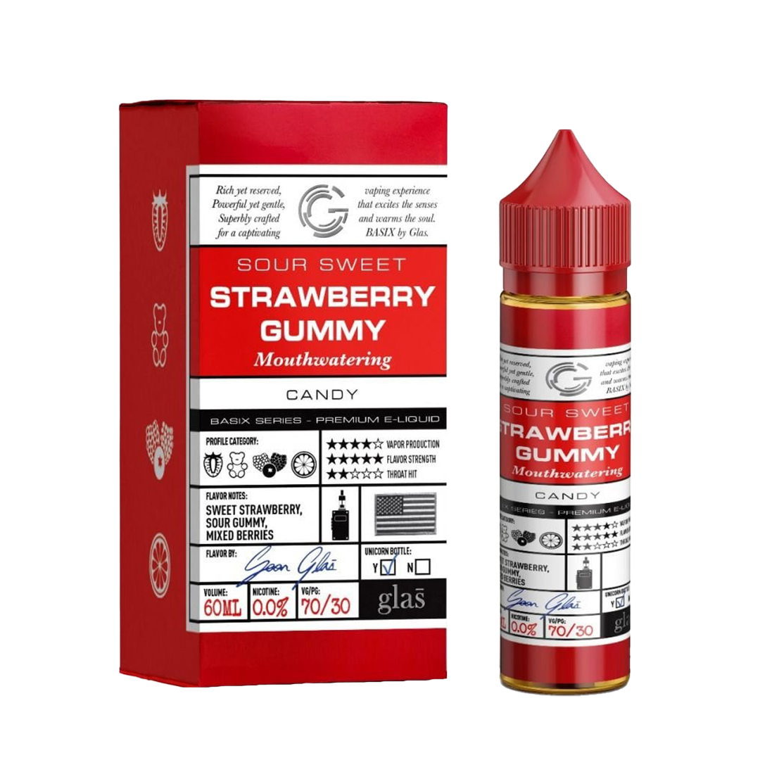 Glas Basix Candy Sweet Sour Strawberry Gummy 60ml  E-liquide premium  xvape.ma Maroc.