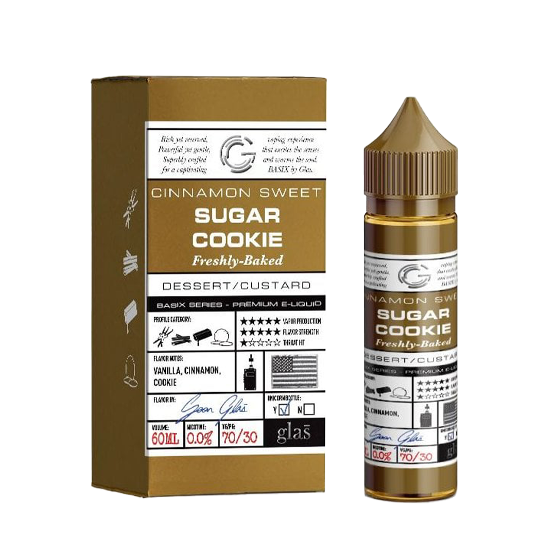 Glas Basix - Cinnamon Sweet Sugar Cookie 60ml - 6mg  E-liquide premium  xvape.ma Maroc.