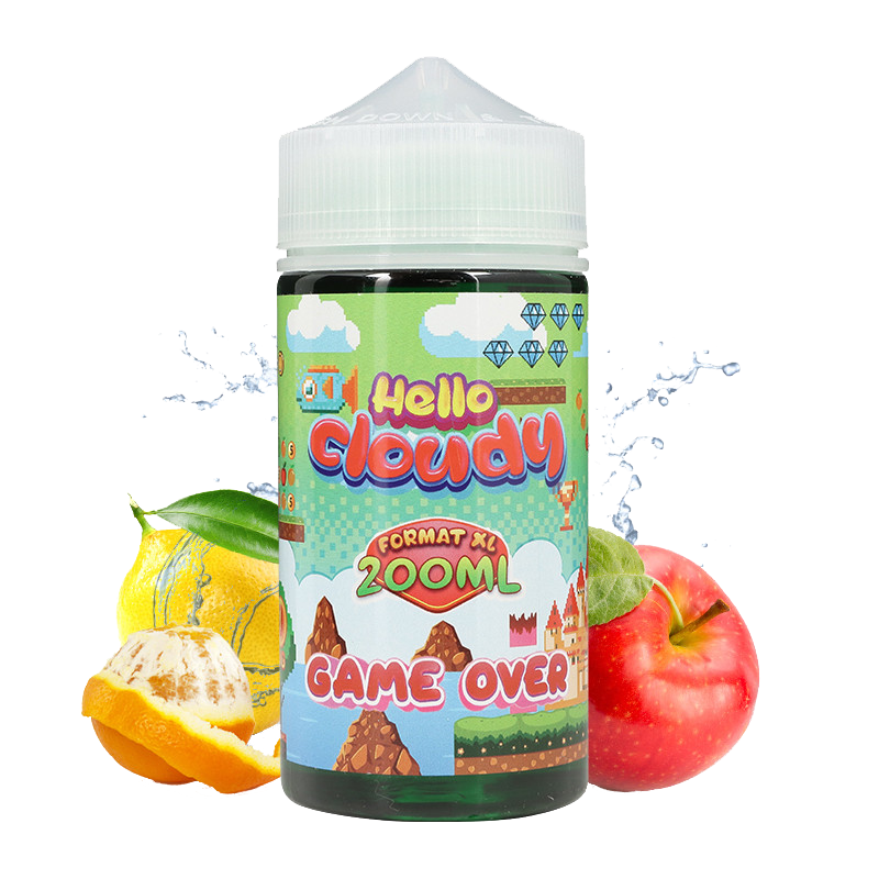 Hello Cloudy - Game Over 200mL  E-liquide premium  xvape.ma Maroc.