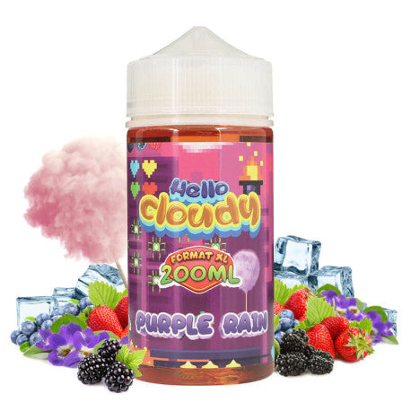 Hello Cloudy - Purple Rain 200ml  E-liquide premium  xvape.ma Maroc.