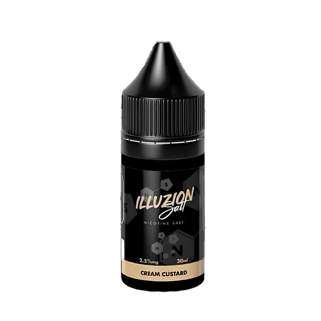 Illuzion salt 30ml - Cream Custard - 2.5% mg  Salt Nicotine  xvape.ma Maroc.