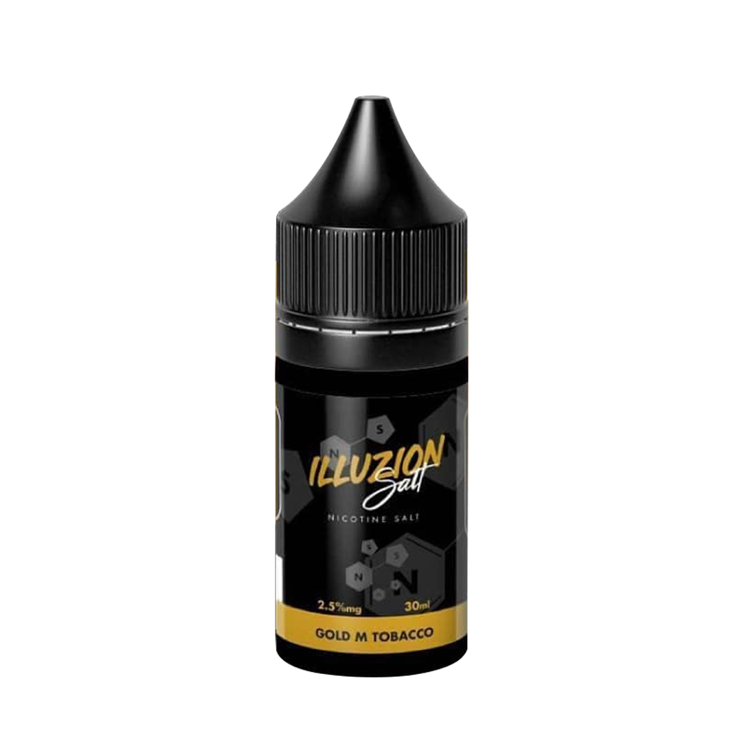 Illuzion salt 30ml - Gold M Tobacco 2.5% mg  Salt Nicotine  xvape.ma Maroc.