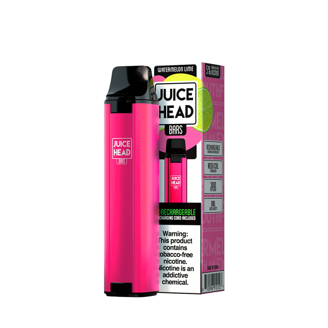 JUICE HEAD BARS 3000 Taffs Watermelon Lime Freeze E-Cigarette Jetable Jetable xvape.ma Maroc.