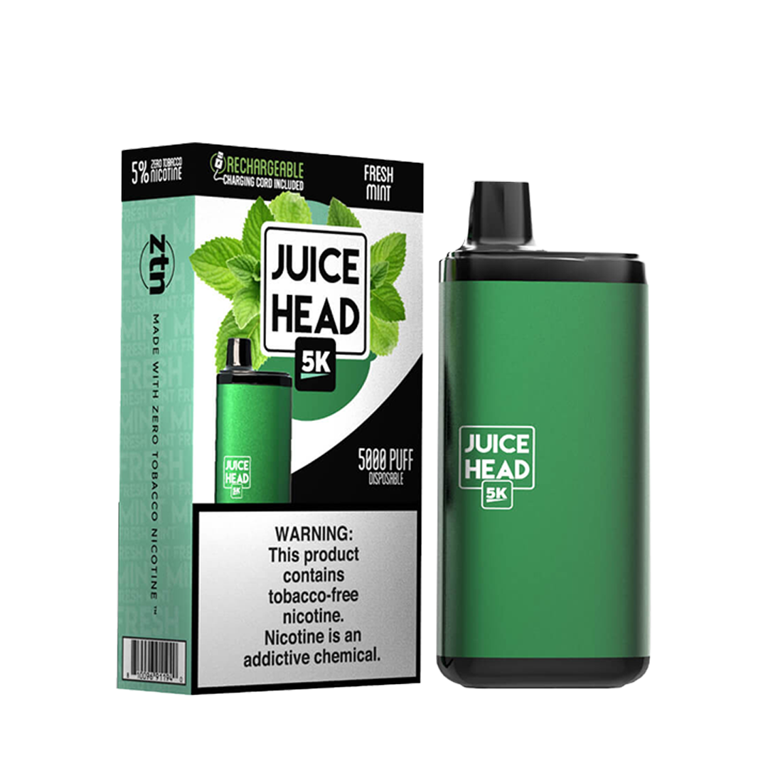 JUICE HEAD BARS FREEZE 5000 Taffs Fresh Mint E-Cigarette jetable Jetable xvape.ma Maroc.