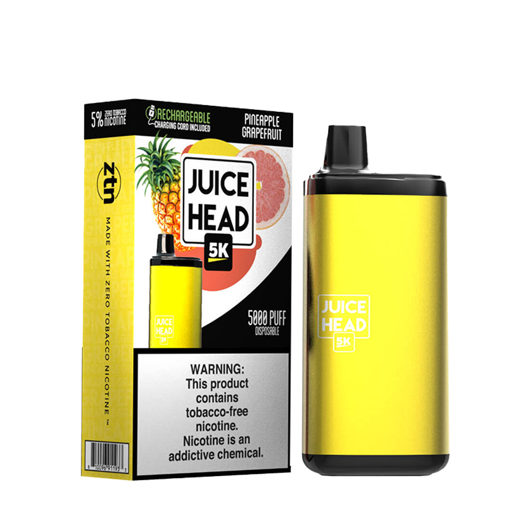 JUICE HEAD BARS FREEZE 5000 Taffs Pineapple Grapefruit E-Cigarette Jetable Jetable xvape.ma Maroc.