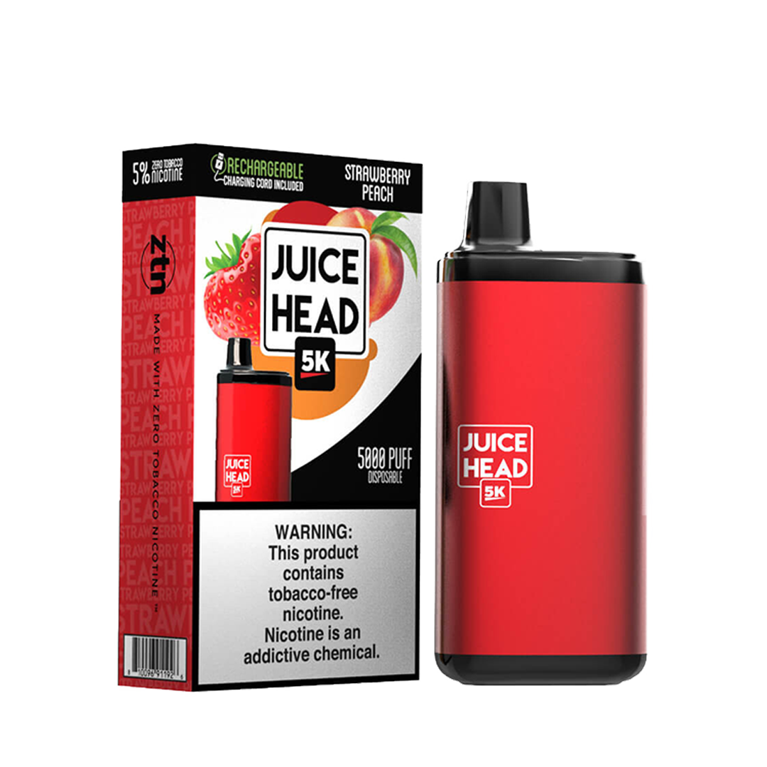 JUICE HEAD BARS FREEZE 5000 Taffs Strawberry Peach E-Cigarette Jetable Jetable xvape.ma Maroc.