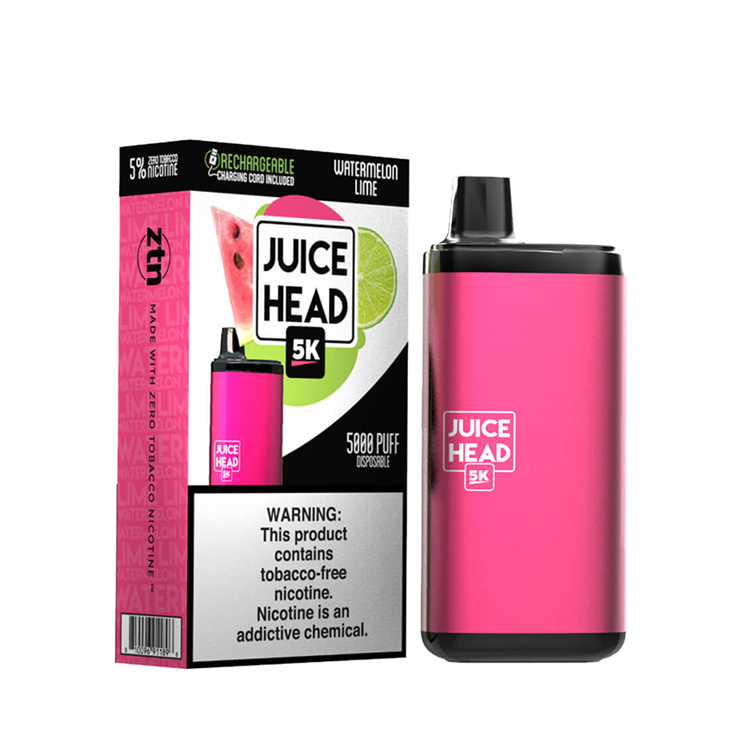 JUICE HEAD BARS FREEZE 5000 Taffs WATERMELON LIME E-Cigarette Jetable Jetable xvape.ma Maroc.