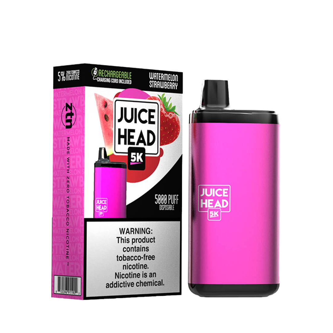 JUICE HEAD BARS FREEZE 5000 Taffs Watermelon Strawberry E-Cigarette Jetable Jetable xvape.ma Maroc.