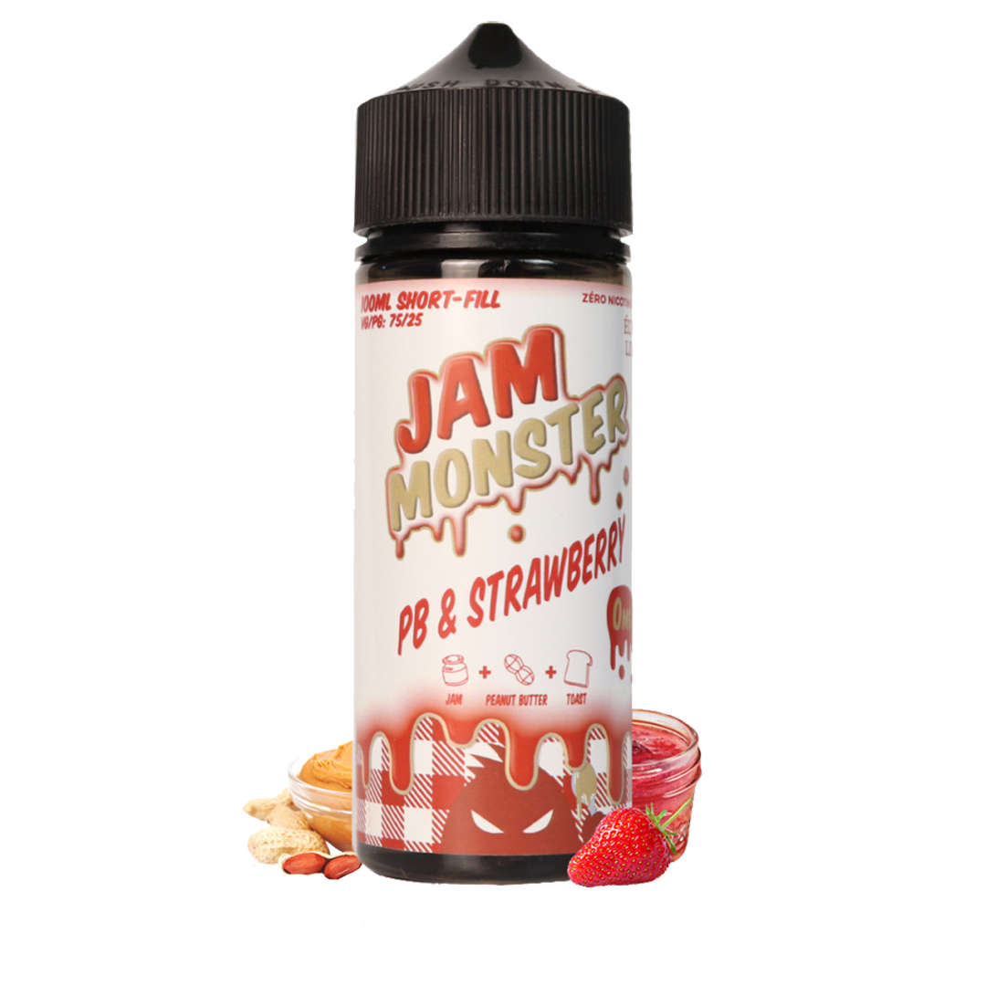 Jam Monster Strawberry & PB 120ml  E-liquide premium  xvape.ma Maroc.