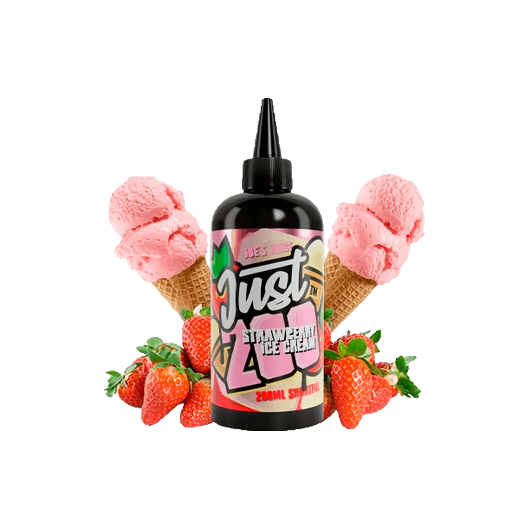 Joe's Juice - Just Strawberry Ice Cream 200ml  E-liquide premium  xvape.ma Maroc.