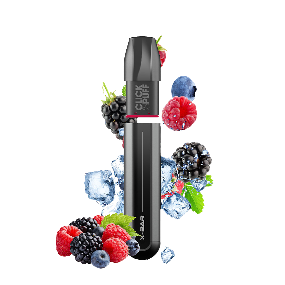 X-BAR Click & Puff kit de démarrage - Fruits Rouges  Starter Kits (Pods Fermés)  xvape.ma Maroc.