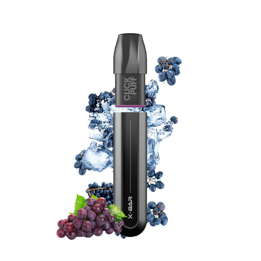 X-BAR Click & Puff kit de démarrage - ICE GRAPE  Starter Kits (Pods Fermés)  xvape.ma Maroc.