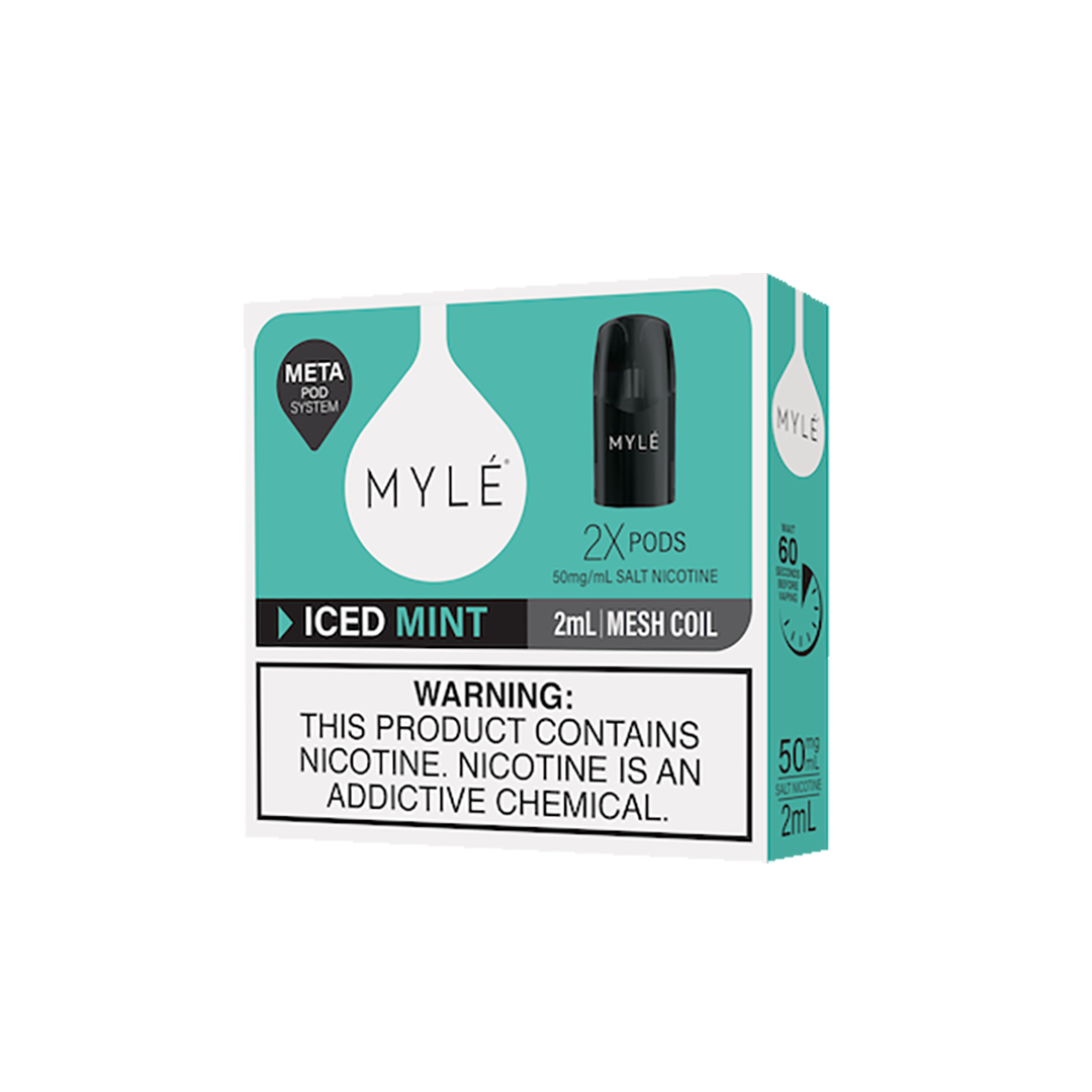 MYLE META POD - ICED MINT - 5% Cartouches Pré-Remplies xvape.ma Maroc.