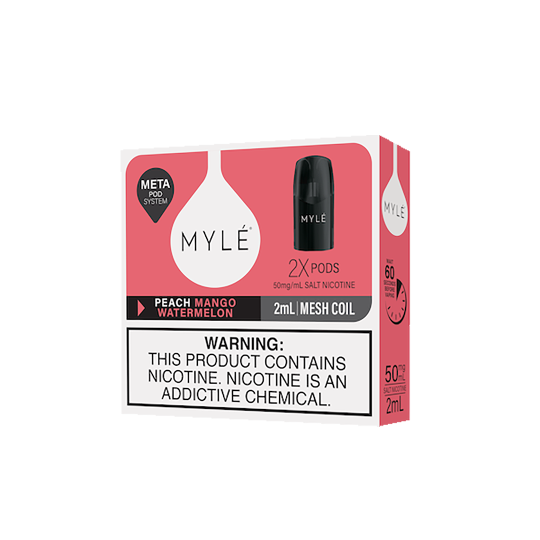 MYLE META POD - PEACH MANGO WATERMELON-5% Cartouches Pré-Remplies xvape.ma Maroc.