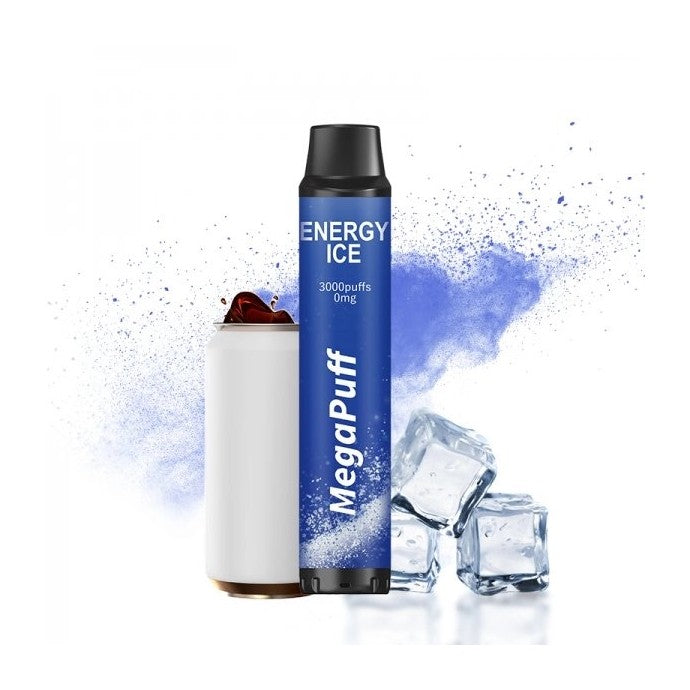 MegaPuff Energy Ice - 3000 Puff - 0mg  Jetable  xvape.ma Maroc.