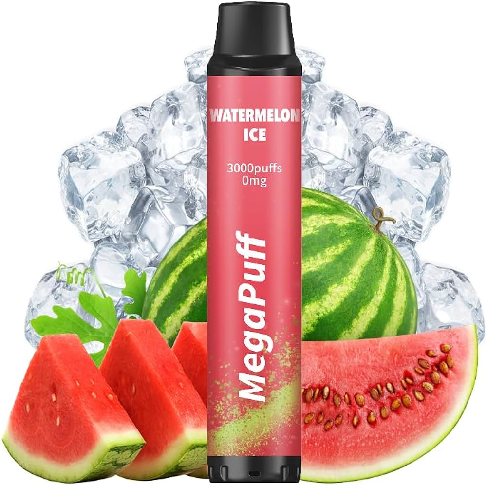 MegaPuff Watermelon Ice - 3000 Puff - 0mg  Jetable  xvape.ma Maroc.