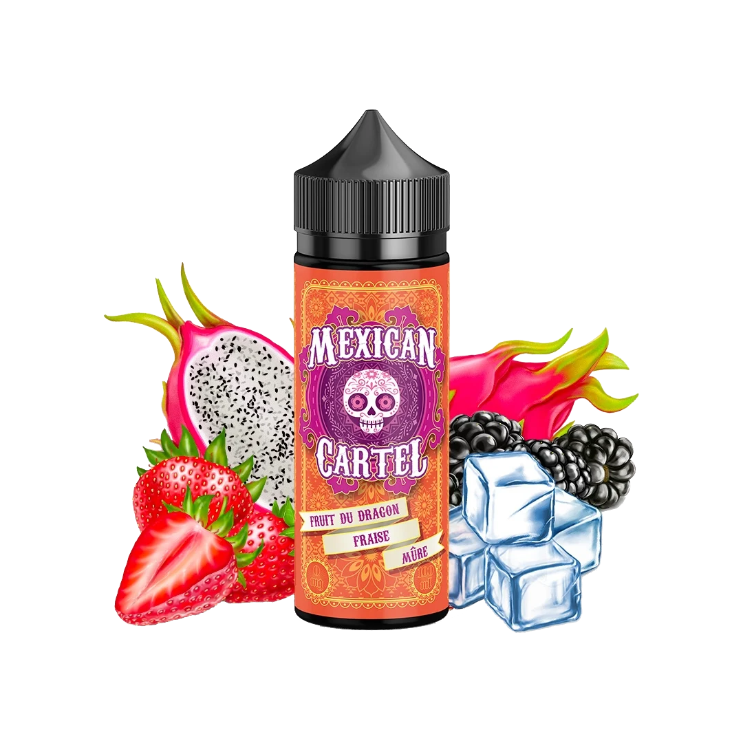 Mexican Cartel Fruit du Dragon Fraise Mûre 120 ml  E-liquide premium  xvape.ma Maroc.