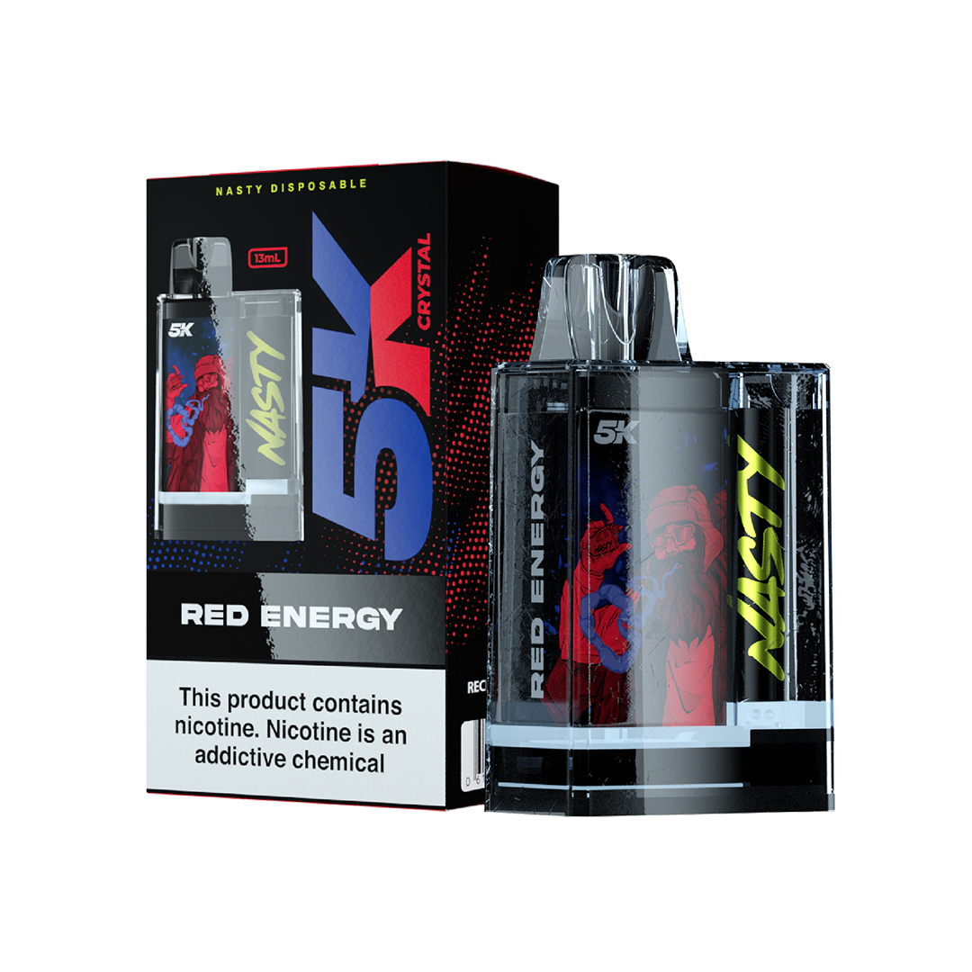 Nasty 5k Crystal - RED ENERGY 5000 puffs 5%  Jetable  xvape.ma Maroc.