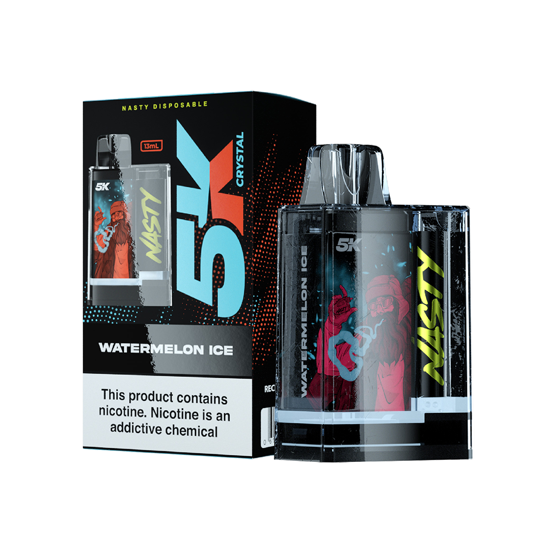 Nasty 5k Crystal - WATERMELON ICE 5000 puffs 5%  Jetable  xvape.ma Maroc.