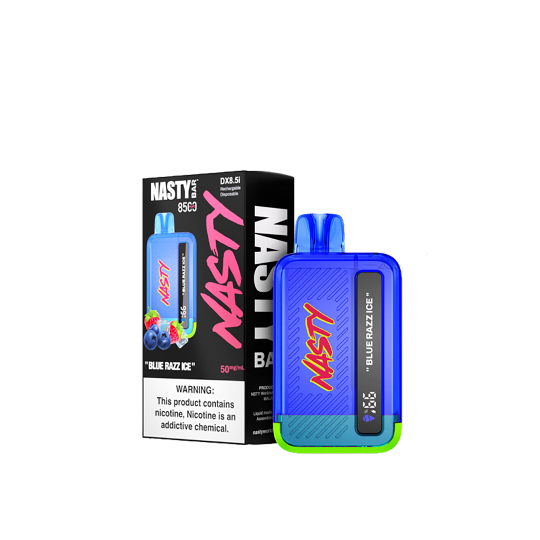 Nasty 8.5K - BLUE RAZZ ICE 8500 puffs 2% / 5% Jetable xvape.ma Maroc.