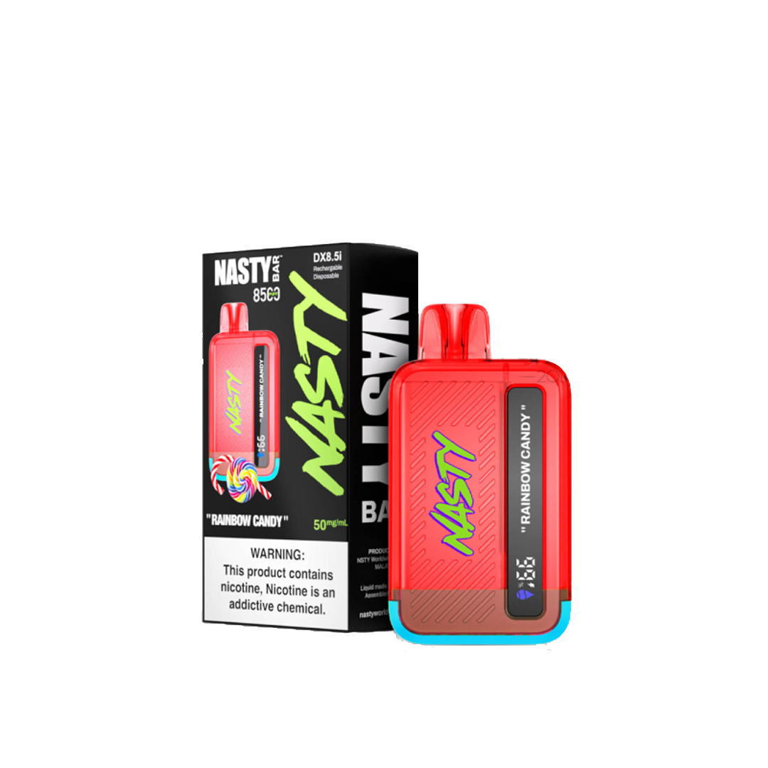 Nasty 8.5K - RAINBOW CANDY 8500 puffs 2% / 5%  Jetable  xvape.ma Maroc.