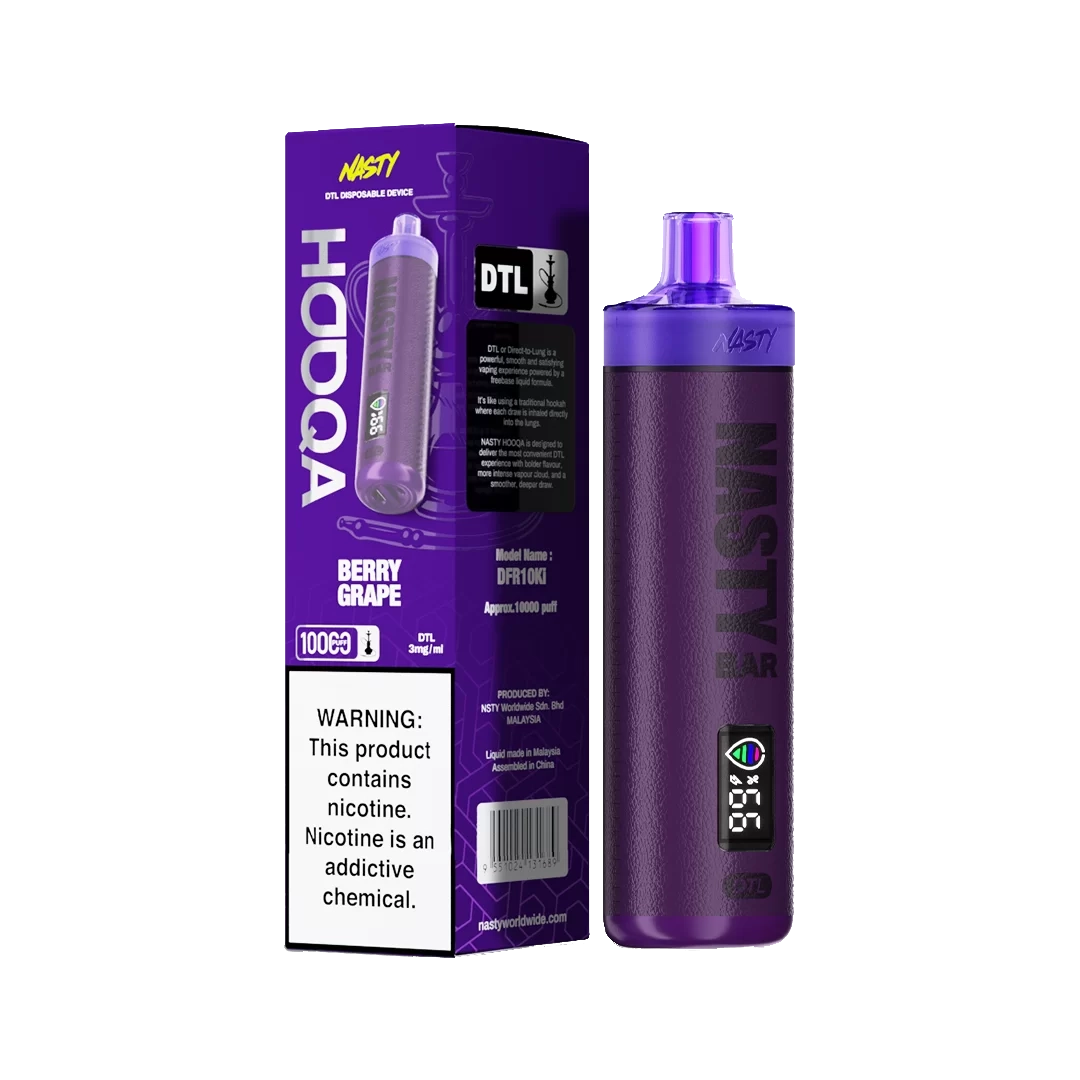 Nasty HOOQA 10K - Grape - 3mg Jetable xvape.ma Maroc.