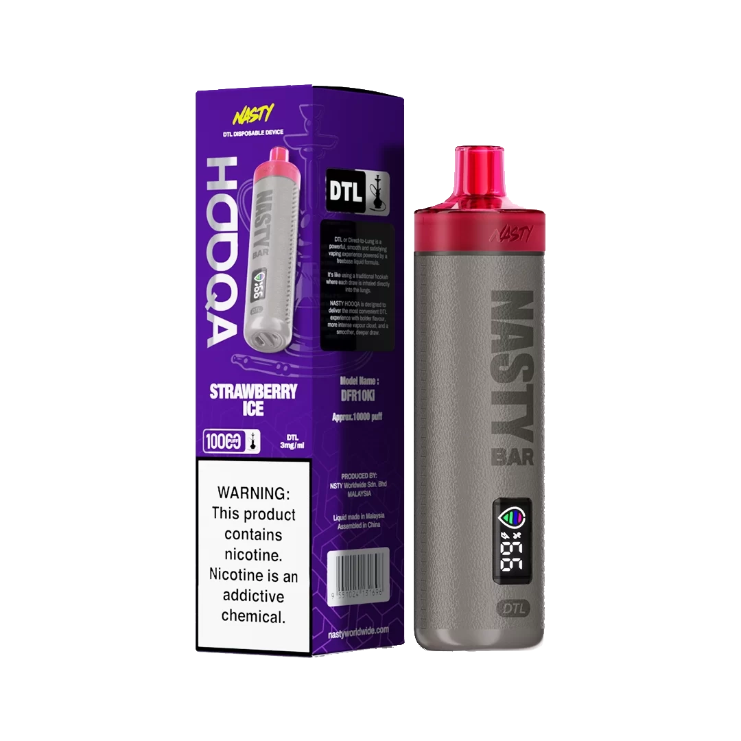 Nasty HOOQA 10K - Strawberry ice - 3mg Jetable xvape.ma Maroc.