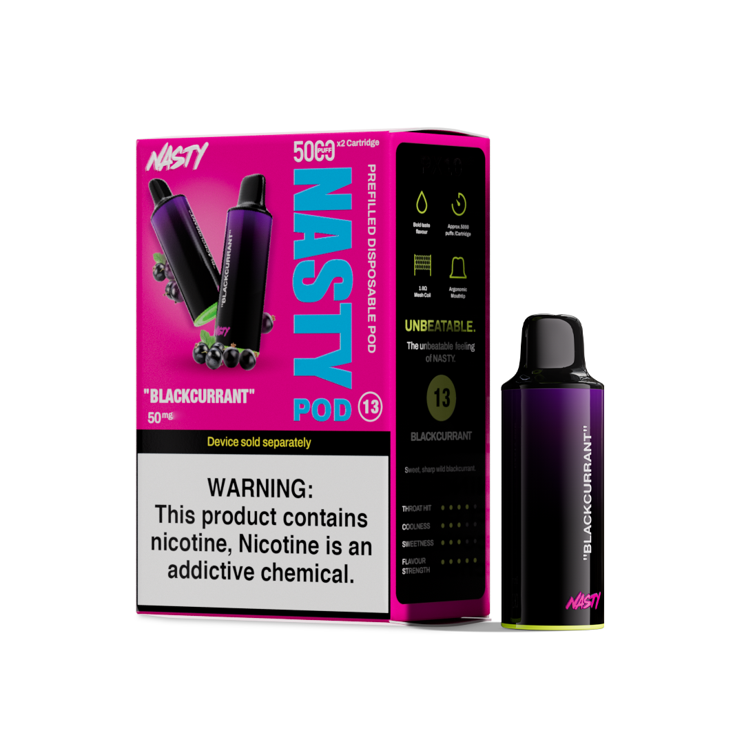 Nasty Pod 5k - Blackcurrant  Cartouches Pré-Remplies  xvape.ma Maroc.