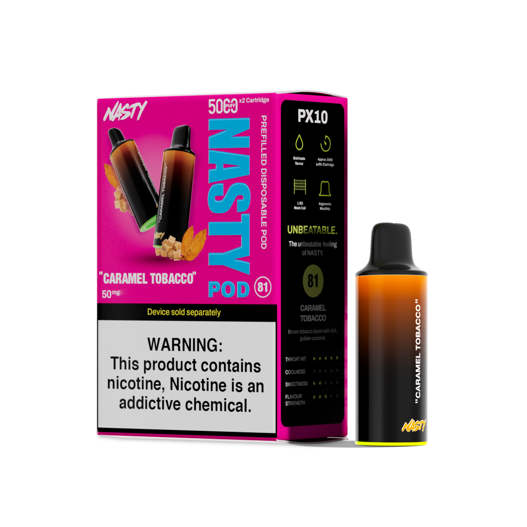 Nasty Pod 5k - Caramel Tobacco  Cartouches Pré-Remplies  xvape.ma Maroc.