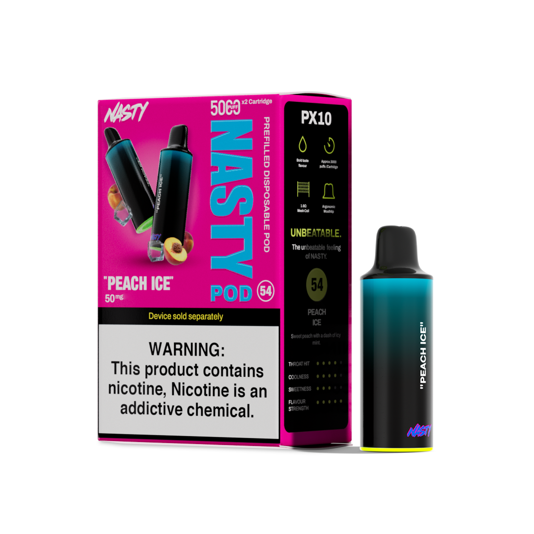 Nasty Pod 5k - Peach Ice  Cartouches Pré-Remplies  xvape.ma Maroc.