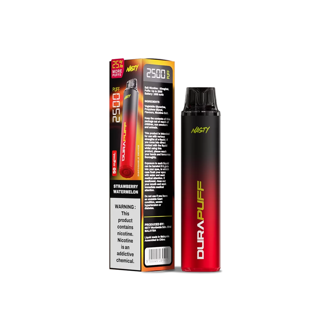 Nasty DuraPuff 2500 Strong - Strawberry Watermelon - 50mg  Jetable  xvape.ma Maroc.