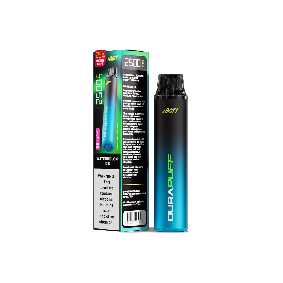 Nasty DuraPuff 2500 Strong - Watermelon Ice - 50mg  Jetable  xvape.ma Maroc.