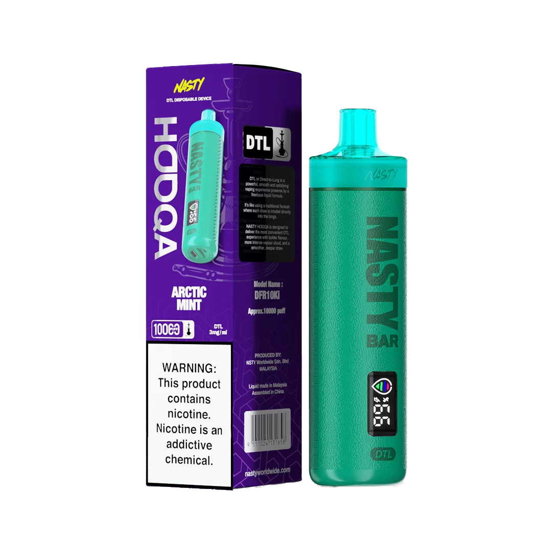 Nasty HOOQA 10K - Arctic mint - 3mg  Jetable  xvape.ma Maroc.