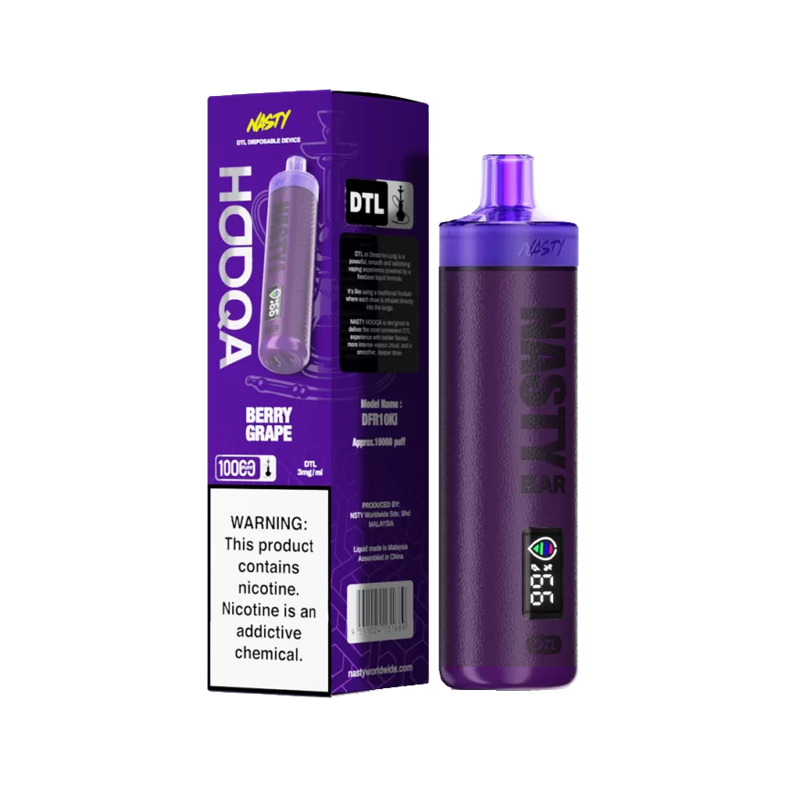 Nasty HOOQA 10K - Berry Grape - 3mg  Jetable  xvape.ma Maroc.
