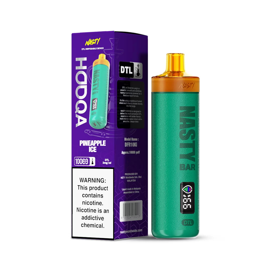 Nasty HOOQA 10K - pineapple Ice - 3mg  Jetable  xvape.ma Maroc.